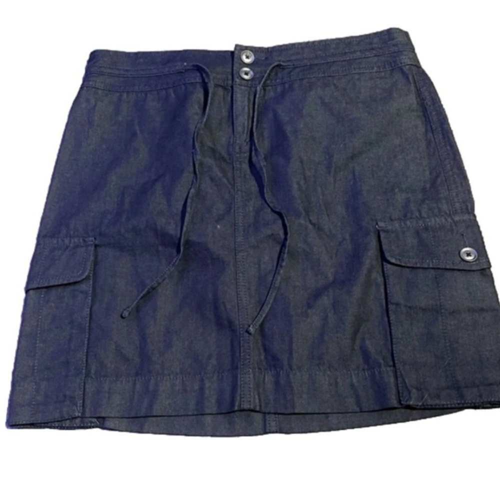 NWT Ann Taylor Denim Min Cargo Pocket Skirt Size 12